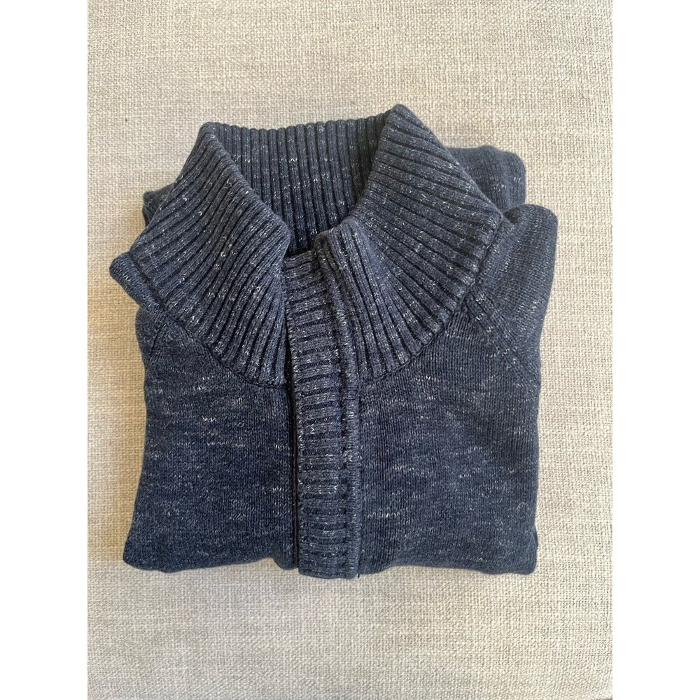 Weatherproof Vintage Mens Mock Neck Pullover 1/4 Zip Sweater Small Blue Gorpcore